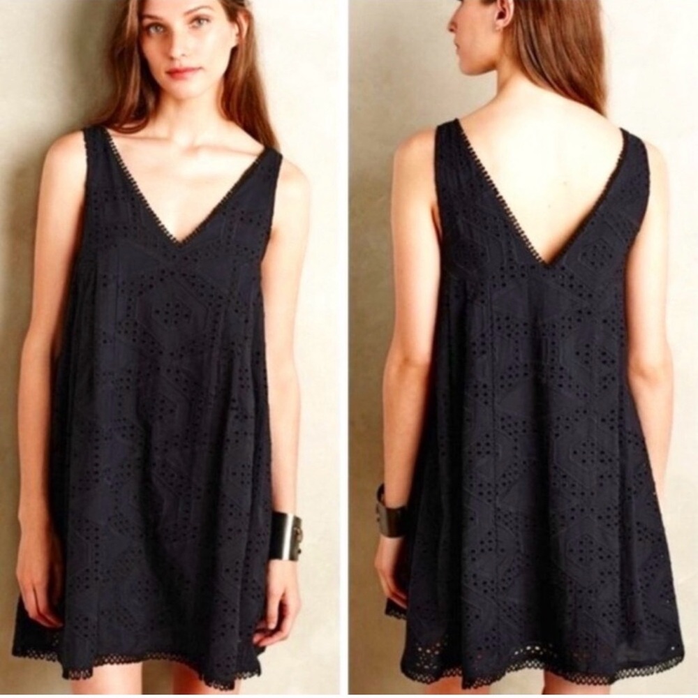 Anthropology Maeve Black Babydoll dress